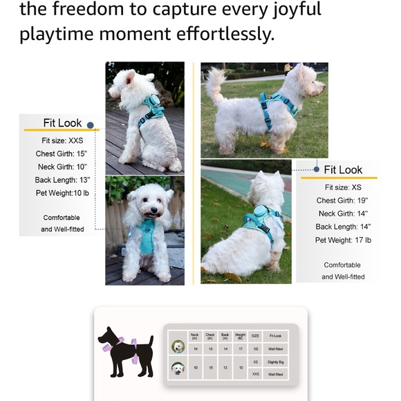 New Dog Harness for XS Dogs up to 16lbs, 3-in-1 No Pull Lightweight Harness - Picture 8 of 16
